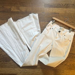 free people white flair jeans size 24